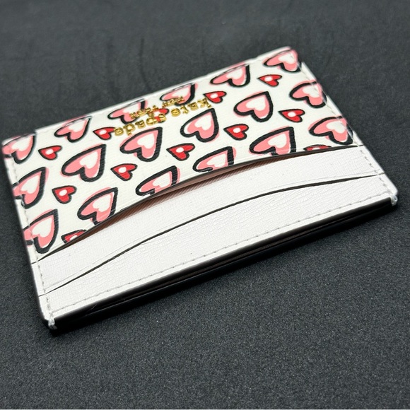 Kate Spade New York Morgan Heart Print Card Holder Cream Multi - Picture 7 of 9